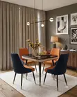 Home Interiors 4-Seater Semi-Circle Dining Table Set - 2