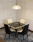 Four Seater Black and White Dining Table Set - 2