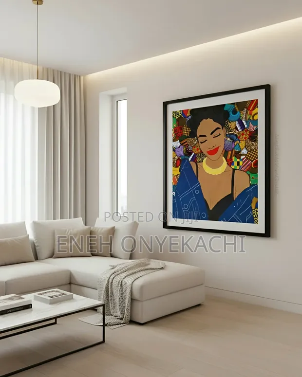 Evelyn in Denim Original Textile Art by Imaginebobbyartgallery - 1
