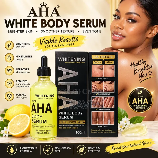 AHA White Body Serum - Intensive Brightening Moisturizing Serum - 1