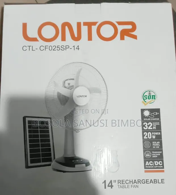 Lontor Rechargeable Fan 14-inch - 1