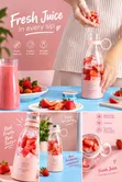 Rechargeable Mini Blender 380ml Portable - 1