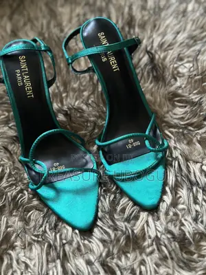 Saint Laurent Heeled Sandals - Green Satin