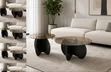 Modern 2-in-1 Round Glass Coffee Table Set - 2