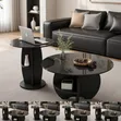 Modern 2-in-1 Round Glass Coffee Table Set - 5