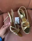 Zara Golden Heeled Sandals - Women's Size 37-42 - 1