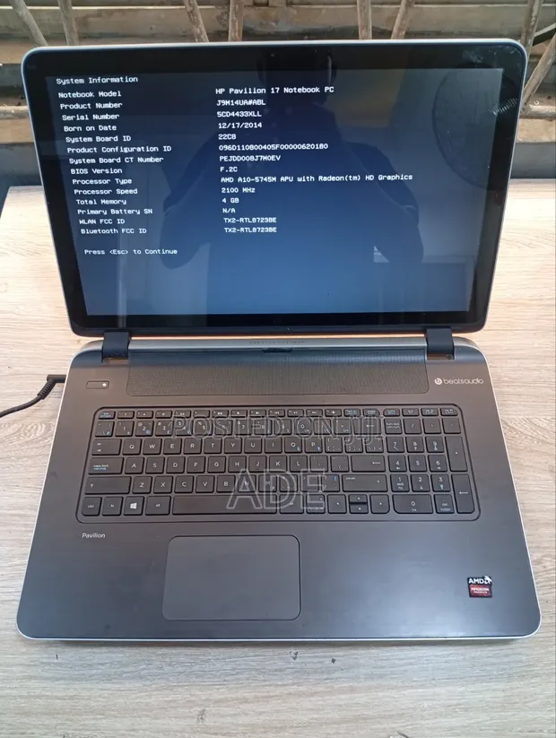 HP Pavilion 17 Laptop - Foreign Used, 16GB RAM, 500GB HDD - 1
