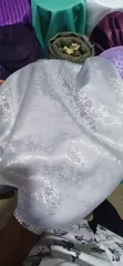Damask Senator Fabric - White - 5