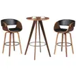 Modern Round Bar Table and 2 Swivel Stool Set - 3