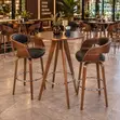 Modern Round Bar Table and 2 Swivel Stool Set - 4