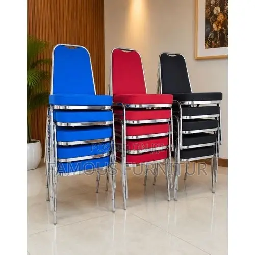 Stackable Banquet Chairs with Gold Metal Frames - 1