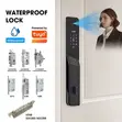 Waterproof Smart Fingerprint Lock with 3D Face Recognition - 3