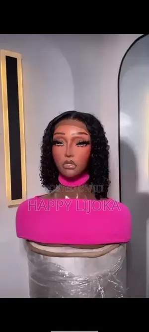 12 Inch Curly Black Bob Wig - Human Hair