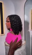 12 Inch Curly Black Bob Wig - Human Hair - 3