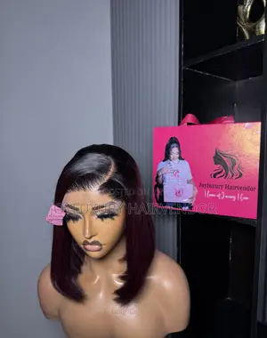 10" SDD Burgundy Bone Straight Wig with 5x5 Closure, 200g