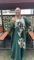 RTWbyJide Stunning Green Lace Maxi Dress with Floral Appliqué - 1