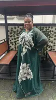 RTWbyJide Stunning Green Lace Maxi Dress with Floral Appliqué - 2