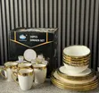 16pcs Luxury Ceramic Dinner Set - White & Gold - 2