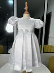 Beautiful White Satin Dress - 3-5Y - 2
