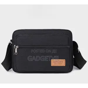 Multi-Layered Canvas Zipper Crossbody Shoulder Messenger Business Bag