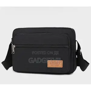 Multi-Layered Canvas Zipper Crossbody Shoulder Messenger Business Bag