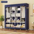 12 Compartment 4-Door Dustproof Fabric Wardrobe - 3