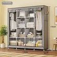 12 Compartment 4-Door Dustproof Fabric Wardrobe - 4