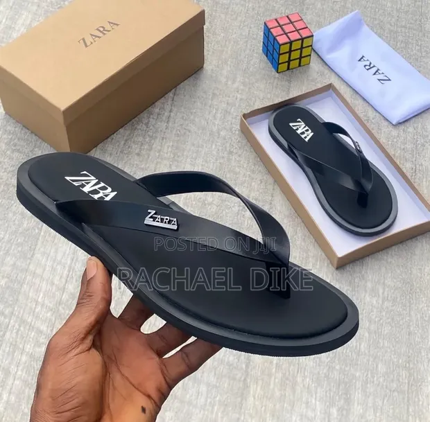 Luxury Zara Men's Leather Slippers - Brand New - 1