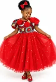 J Brand Girls Red Ball Gown (3-5Y) - 2