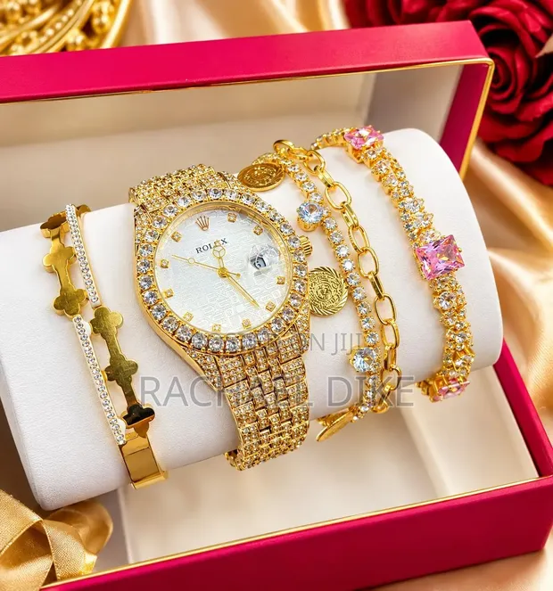 Luxury Ladies Watch Set - White Ceramic Case - 1