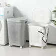 Elegant Plastic Laundry Basket with Wheels and Lip - 3