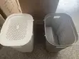 Elegant Plastic Laundry Basket with Wheels and Lip - 4