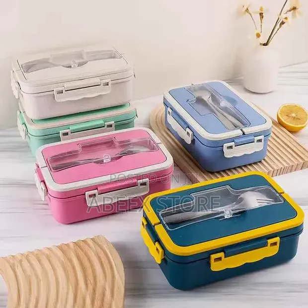 Portable Double Layer Lunch Box with Cutlery (1000ml) - 1