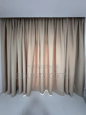 Brand New Thick Beige Pleated Floor-Length Curtains (20 Yards)