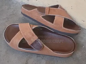 Handmade Leather Half Shoes - Brown