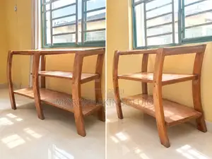 Wooden Side Table with 4 Compartments