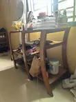 Wooden Side Table with 4 Compartments - 2