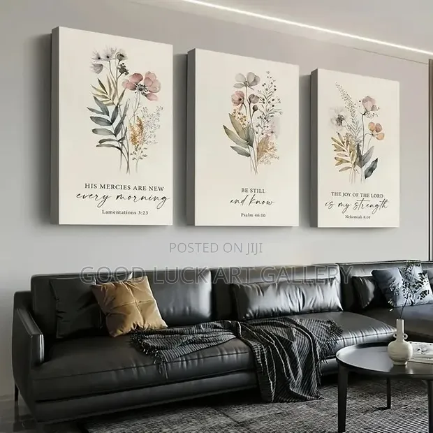 3 Pcs Christian Flower Wall Art - 1