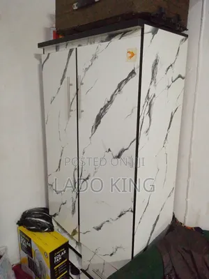 Standard White Canvas Wardrobe - 2 Doors
