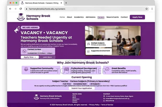 Ayyukan Koyarwa a Harmony Brook Nursery Primary and College - 1