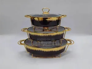 Luxury 3-in-1 Ceramic Food Warmer Casserole Dish Set