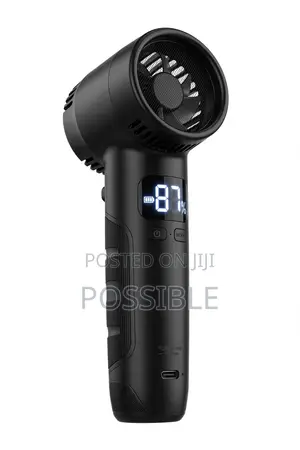 Rechargeable Handheld Turbo Fan - 100 Speeds, Black