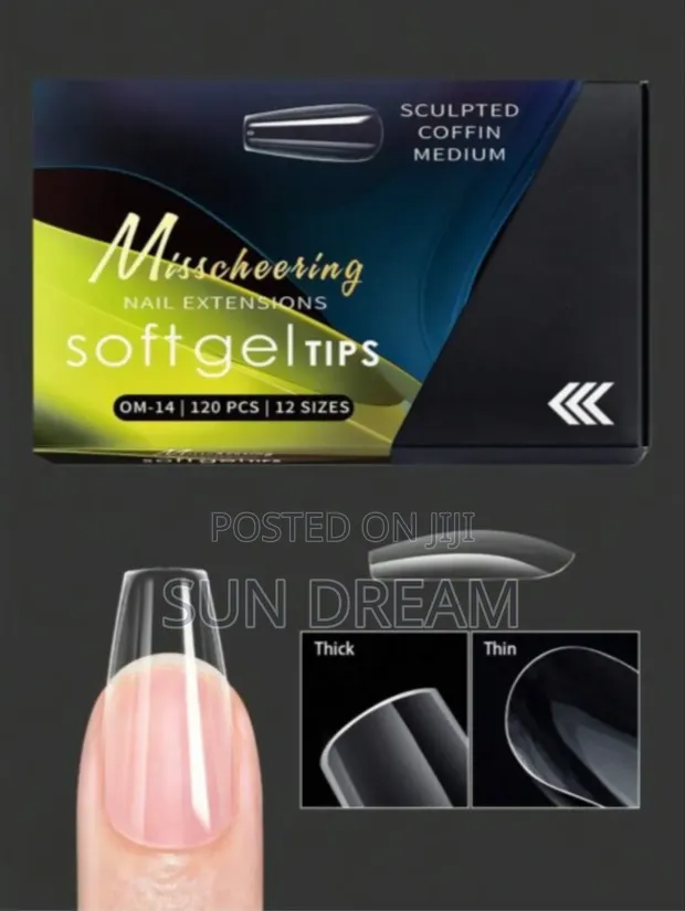 Transparent Soft Gel Nail Extensions - 120 Guda, 12 Girma - 1