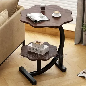 2-Tier Flower Side Stool - C-Shaped Side Table