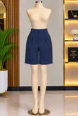 Pleated Short - Navy Blue - 1