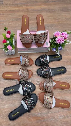 Akube Ladies Multicolor Leather Slippers - Size 42