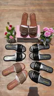 Akube Ladies Multicolor Leather Slippers - Size 42 - 5