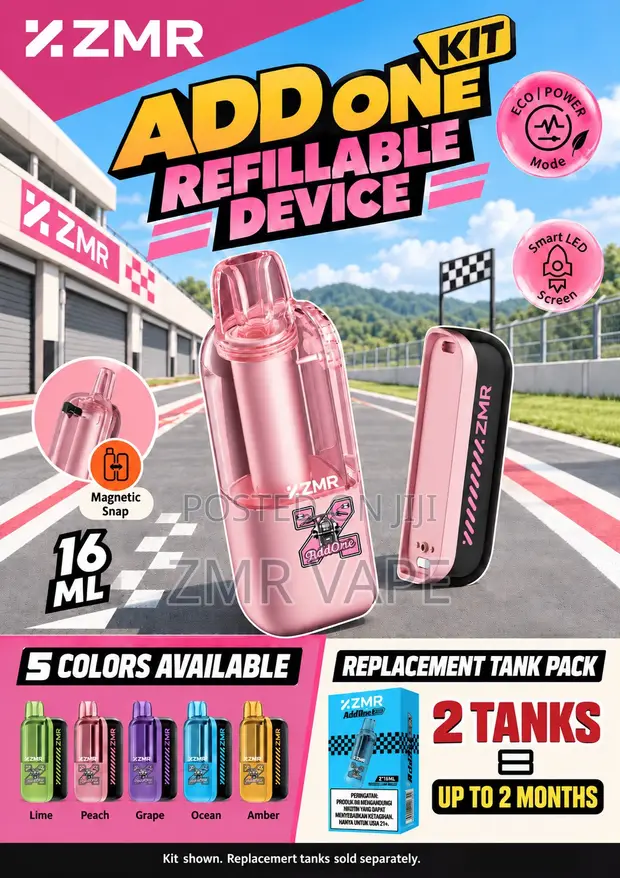 ZMR ADDONE Pink Refillable Vape - 1