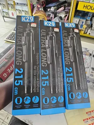 K29 Long Phone Tripod Stand/Selfie Stick with Remote (215cm)