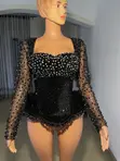 Premium Velvet Blouse - Black - 1